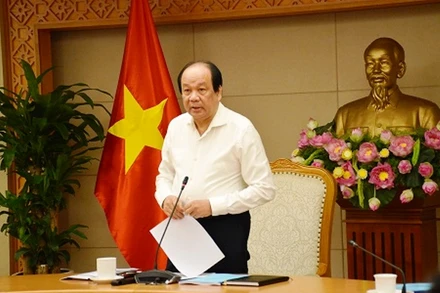 Bộ trưởng, Chủ nhiệm Văn phòng Chính phủ Mai Tiến Dũng chủ trì cuộc họp. (Ảnh: GIA HUY)