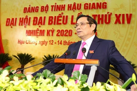 Đồng chí Phạm Minh Chính phát biểu chỉ đạo tại đại hội.