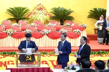 Các đại biểu bầu cử tại đại hội.