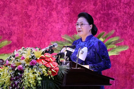 Chủ tịch Quốc Hội Nguyễn Thị Kim Ngân phát biểu chỉ đạo Đại hội đại biểu Đảng bộ tỉnh Hòa Bình lần thứ 17, nhiệm kỳ 2020 - 2025.