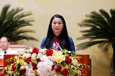 Đồng chí Hoàng Thị Thúy Lan, Bí thư Tỉnh ủy khóa 17 phát biểu bế mạc Đại hội.