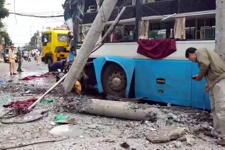 Hiện trường vụ tai nạn.