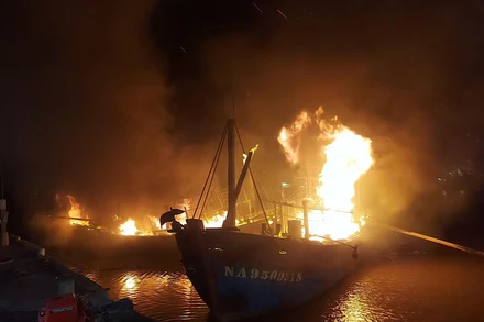 Cháy bốn tàu cá, thiệt hại hàng chục tỷ đồng