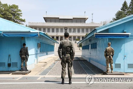 Làng đình chiến Panmunjom trước cuộc gặp liên Triều lịch sử, ngày 27-4-2018. (Ảnh: Yonhap)