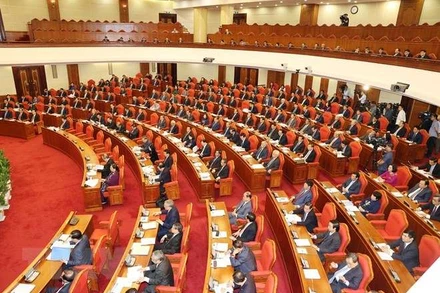 Quang cảnh hội nghị lần thứ 13 Ban Chấp hành Trung ương Đảng khóa XII. Ảnh: TTXVN.