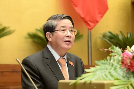 Chủ nhiệm Ủy ban Tài chính, Ngân sách của Quốc hội Nguyễn Đức Hải trình bày báo cáo thẩm tra tình hình thực hiện NSNN.