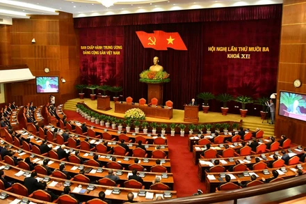 Toàn cảnh Bế mạc hội nghị lần thứ 13 Ban Chấp hành Trung ương Đảng khóa XII.  