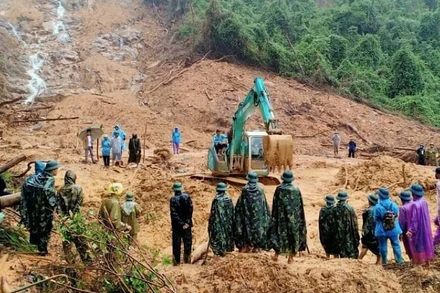 Hiện trường vụ sạt lở đất tại trạm bảo vệ rừng Thác Voi