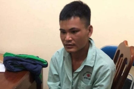 Đối tượng Lường Văn Tiến tại cơ quan công an