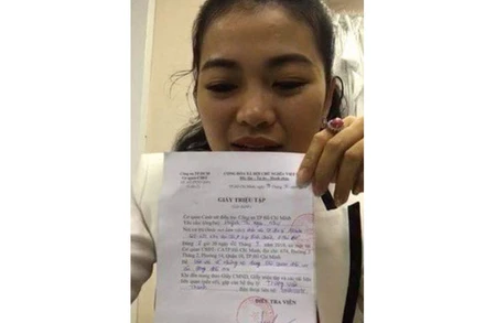 Đối tượng Huỳnh Thị Ngọc Như từng đưa lên mạng hình ảnh Giấy triệu tập làm việc của cơ quan chức năng.