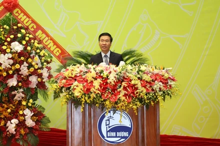 Đồng chí Võ Văn Thưởng phát biểu chỉ đạo Đại hội. 