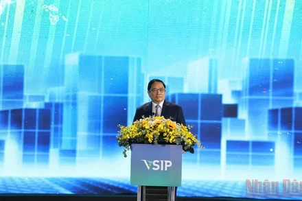 Thủ tướng Phạm Minh Chính phát biểu tại lễ khởi công Khu công nghiệp Việt Nam-Singapore III.