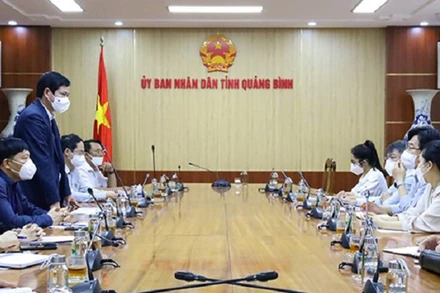 Đại diện lãnh đạo tỉnh Quảng Bình phát biểu tại buổi triển khai thỏa thuận hợp tác xuất khẩu lao động thời vụ sang Hàn Quốc. 