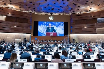 Tổng Thư ký Liên hợp quốc Antonio Guterres phát biểu tại khóa họp thứ 49 Hội đồng Nhân quyền Liên hợp quốc tại Geneva. (Ảnh: Liên hợp quốc)