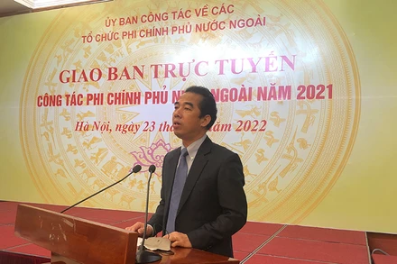 Thứ trưởng Ngoại giao, Chủ nhiệm Ủy ban Tô Anh Dũng phát biểu tại Hội nghị.