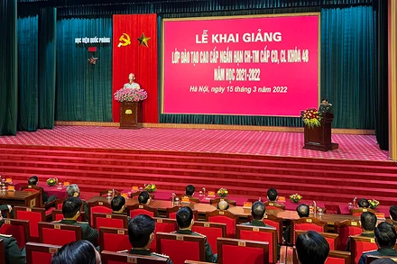 Quang cảnh buổi lễ khai giảng.