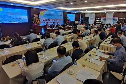 Quang cảnh Đại hội lần thứ I Câu lạc bộ Doanh nghiệp khoa học và công nghệ Thành phố Hồ Chí Minh. (Ảnh: Tùng Anh)