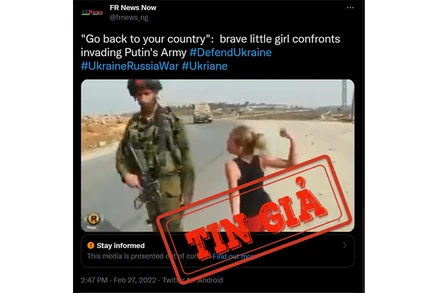 Sự thật đằng sau clip "cô bé dũng cảm đối đầu với lính Nga"