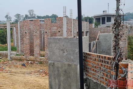 Công trình xây dựng trái phép của ông Trần Ngọc Quang tại thôn Thanh Cao, xã Ngọc Thanh.