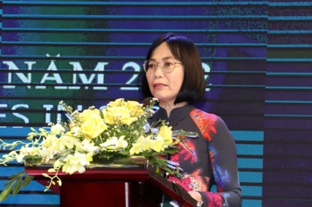 Phó Chủ tịch UBND tỉnh Đồng Nai Nguyễn Thị Hoàng phát biểu tại buổi gặp gỡ.