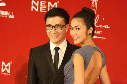 Các diễn viên Tăng Thanh Hà và Lương Mạnh Hải tại LHP quốc tế Hà Nội lần thứ 1.