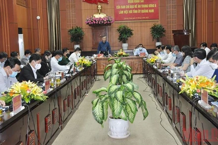 Đồng chí Nguyễn Quang Dương phát biểu tại buổi làm việc.