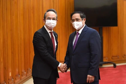 Thủ tướng Phạm Minh Chính tiếp Đại sứ Thái Lan tại Việt Nam Nikorndej Balankura. (Ảnh: TRẦN HẢI)