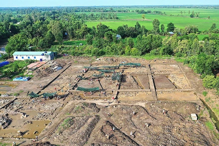 Khu di tích Nền Chùa, Kiên Giang. (Ảnh: Viện nghiên cứu Kinh thành)