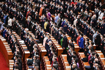 Các đại biểu dự kỳ họp thứ 5 Chính hiệp Trung Quốc khóa 13. (Ảnh: Tân Hoa Xã)