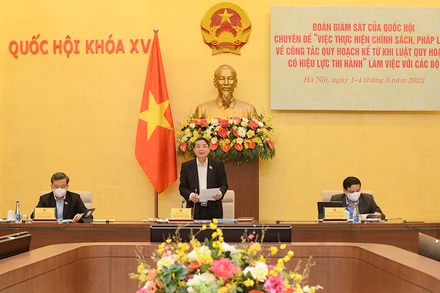 Phó Chủ tịch Quốc hội Nguyễn Đức Hải kết luận nội dung buổi làm việc. (Ảnh: quochoi.vn)