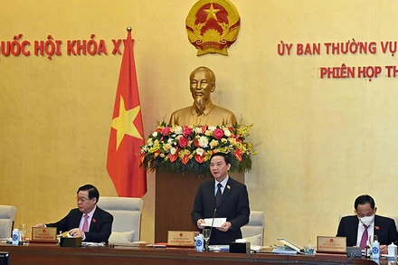 Phó Chủ tịch Quốc hội Nguyễn Đức Hải điều hành nội dung thảo luận tại phiên họp. (Ảnh: Duy Linh)