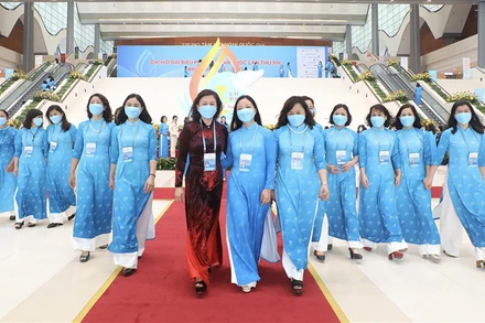 Các đại biểu dự phiên trù bị Đại hội đại biểu phụ nữ toàn quốc lần thứ XIII ngày 9/3. Ảnh: TTXVN