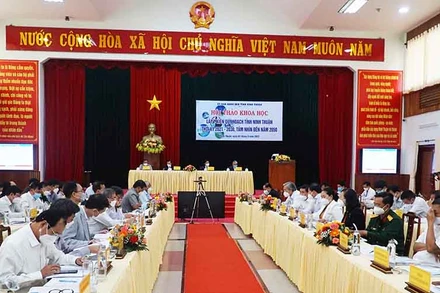 Quang cảnh Hội thảo khoa học lấy ý kiến “Quy hoạch tỉnh Ninh Thuận thời kỳ 2021-2030, tầm nhìn đến năm 2050”.