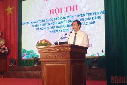 Ông Phan Xuân Thủy, Phó Trưởng Ban Tuyên giáo Trung ương, Phó Trưởng Ban Chỉ đạo, Trưởng Ban Tổ chức Hội thi phát biểu khai mạc Hội thi. 