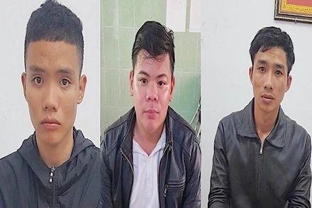 Các đối tượng Nguyễn Bá Tuấn, Trần Đình Ý và Huỳnh Văn Hùng. (Ảnh Công an cung cấp)
