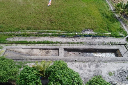 Khu vực khai quật tại di tích Lung Lớn. (Ảnh: Dự án cung cấp)