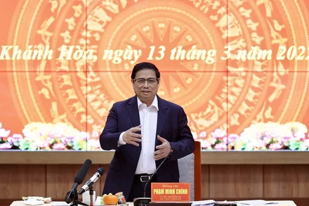 Thủ tướng Phạm Minh Chính phát biểu tại cuộc làm việc.