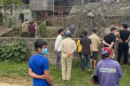 Hiện trường vụ án mạng tại xã Minh Xuân, huyện Lục Yên.