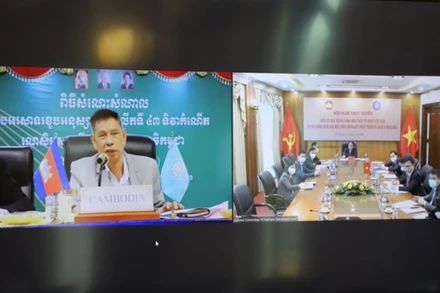 Ảnh chụp màn hình Hội nghị trực tuyến. (Ảnh: Tiến Diệp)