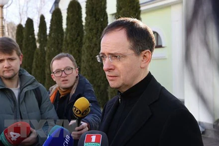 Trưởng đoàn đàm phán của Nga, ông Vladimir Medinsky. (Ảnh: AFP/TTXVN)