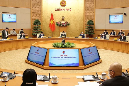 Toàn cảnh phiên làm việc của Hội nghị Ủy ban quốc gia về Thanh niên Việt Nam lần thứ nhất. 