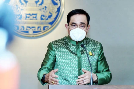 Thủ tướng Thái Lan Prayut Chan-o-cha tại buổi họp báo.