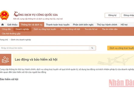 Dịch vụ công về bảo hiểm xã hội trên Cổng dịch vụ công quốc gia.