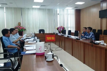 Đại diện Thanh tra Sở và các đơn vị chức năng làm việc với đại diện Tạp chí điện tử Sở hữu trí tuệ và sáng tạo. (Ảnh: Sở Thông tin và Truyền thông Thanh Hóa)