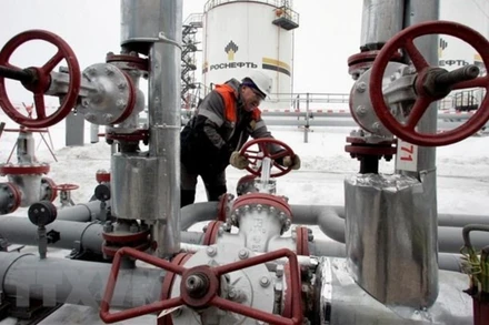 Hệ thống van tại mỏ khí đốt Gremikhinskoye, Nga. (Ảnh: Reuters/TTXVN)