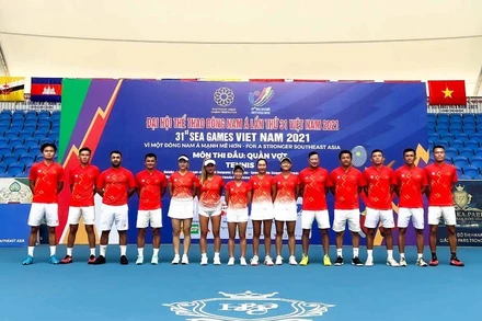 Đội tuyển quần vợt Việt Nam sẵn sàng bước vào tranh tài tại SEA Games 31. (Ảnh: VTF)