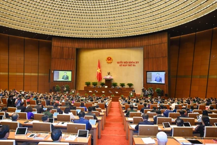 Phiên khai mạc Kỳ họp thứ ba, Quốc hội khóa XV, sáng 23/5/2022. (Ảnh: DUY LINH)