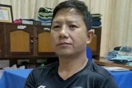 Đối tượng Lò Văn Khánh khi bị Công an bắt giữ.