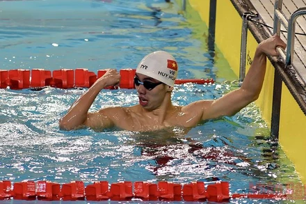 Nguyễn Huy Hoàng đã lập kỷ lục mới của SEA Games (Ảnh: TRẦN HẢI)