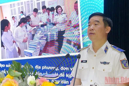 Thiếu tướng Bùi Quốc Oai, Chính ủy Cảnh sát biển báo cáo sơ kết 3 năm thực hiện Đề án.
